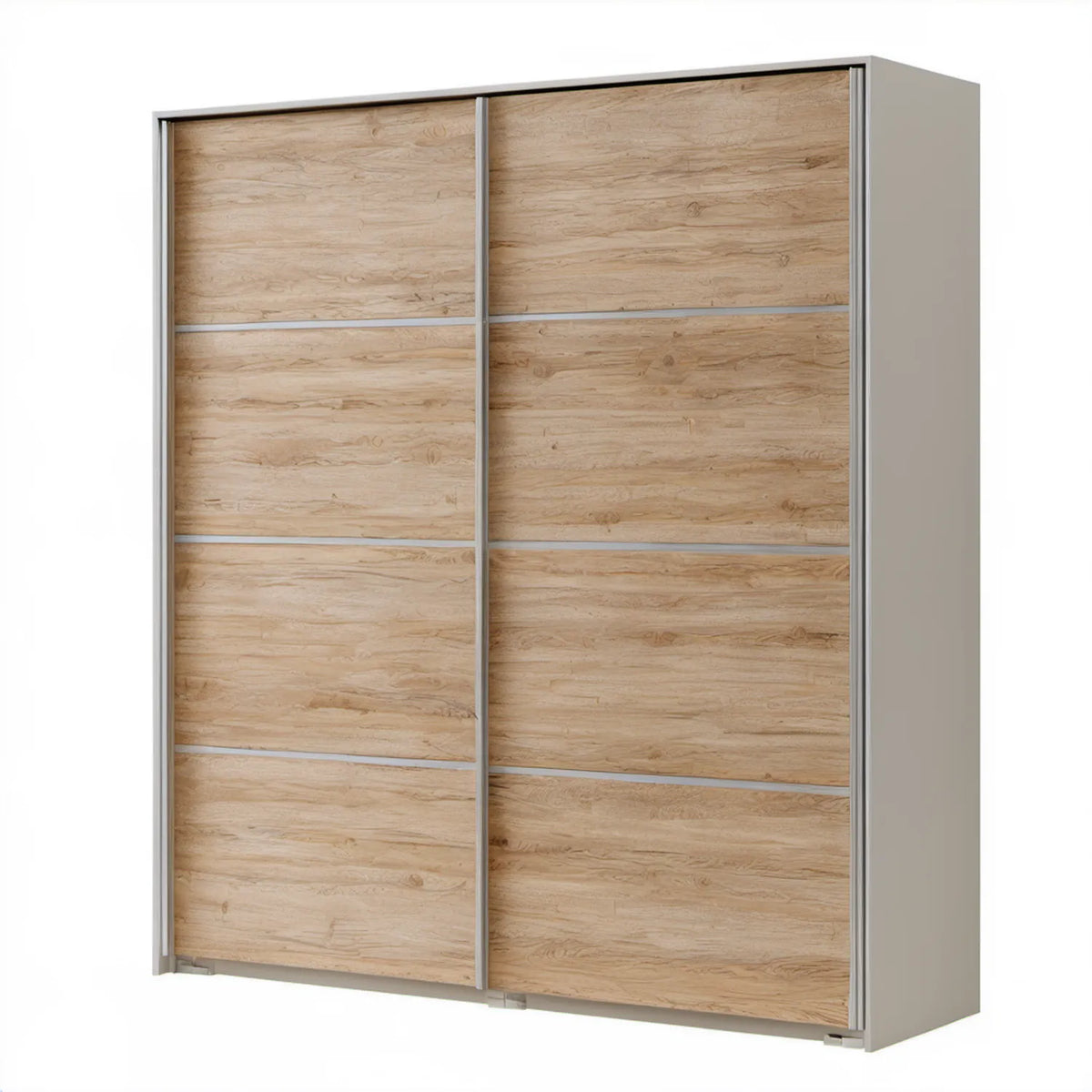 Szafa przesuwna 180 x 60 x 215 cm dąb naturalny jasnoszary