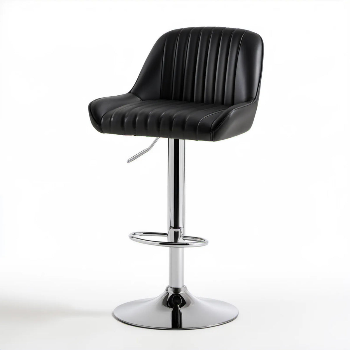 Czarny hoker barowy obrotowy z regulacją wysokości 52 x 52 x 88-108 cm