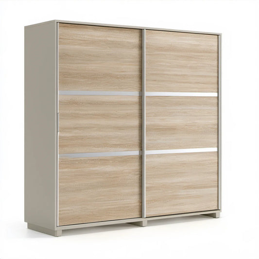 Szafa przesuwna 180 x 60 x 200 cm Dąb Sonoma/Szary