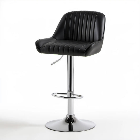 Czarny hoker barowy obrotowy z regulacją wysokości 52 x 52 x 88-108 cm